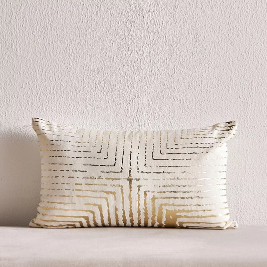 Noura Stria Geo Foil Print Cushion Cover